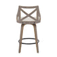Charlotte Farmhouse Counter Stool in Light Grey Wood and Cream Noise Fabric By LumiSource - Set of 2 | Counter Stools | Modishstore - 8