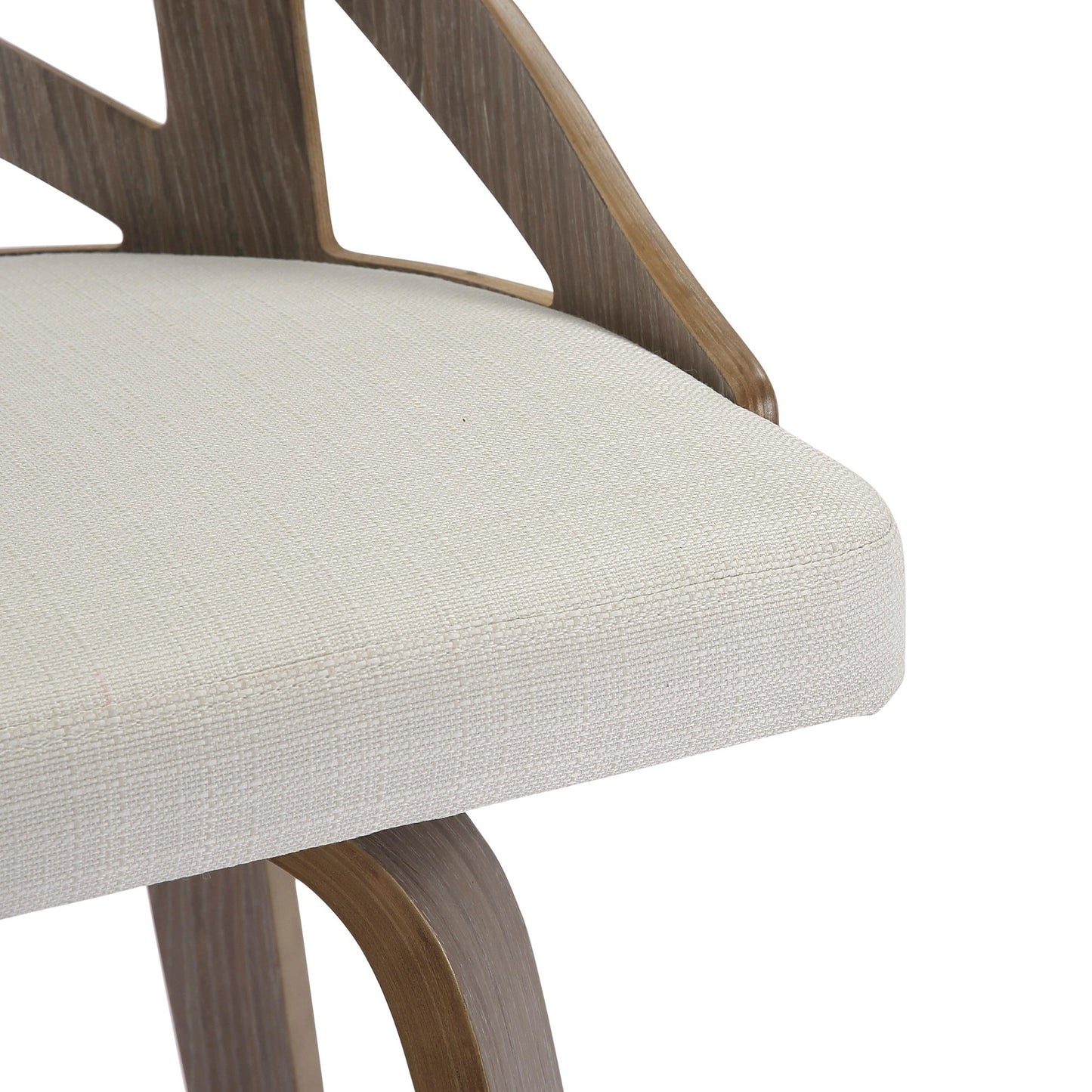 Charlotte Farmhouse Counter Stool in Light Grey Wood and Cream Noise Fabric By LumiSource - Set of 2 | Counter Stools | Modishstore - 3