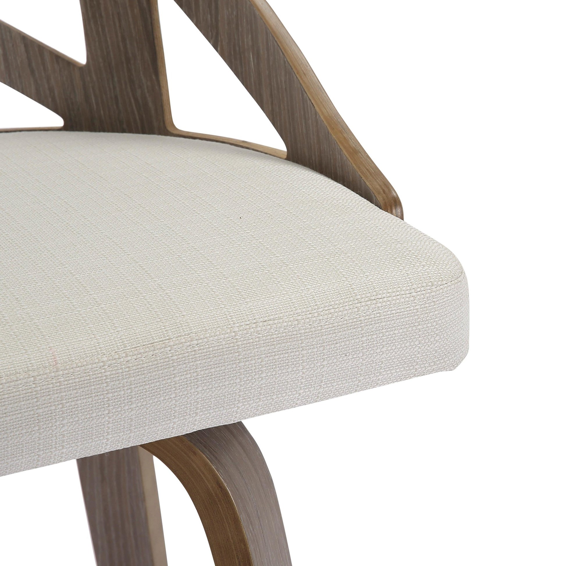 Charlotte Farmhouse Counter Stool in Light Grey Wood and Cream Noise Fabric By LumiSource - Set of 2 | Counter Stools | Modishstore - 3