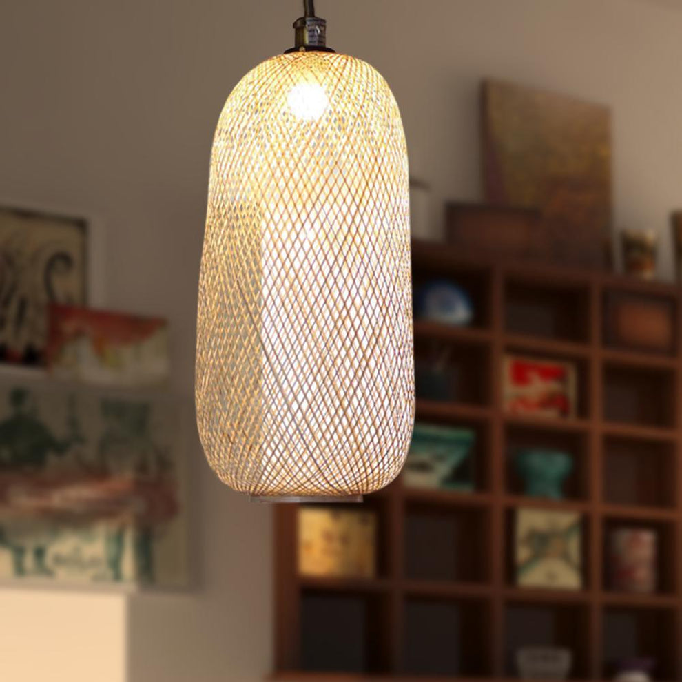 Lumina Bamboo Handwoven Pendant Lamps - Round & Oblong | Pendant Lamps | WFS039 | Modishstore