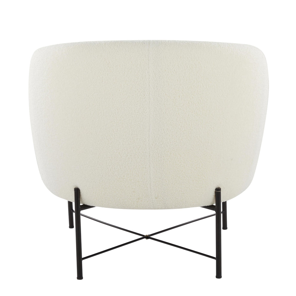 Chloe Contemporary Accent Chair in Black Metal and White Sherpa Fabric By LumiSource | Accent Chairs | Modishstore - 7