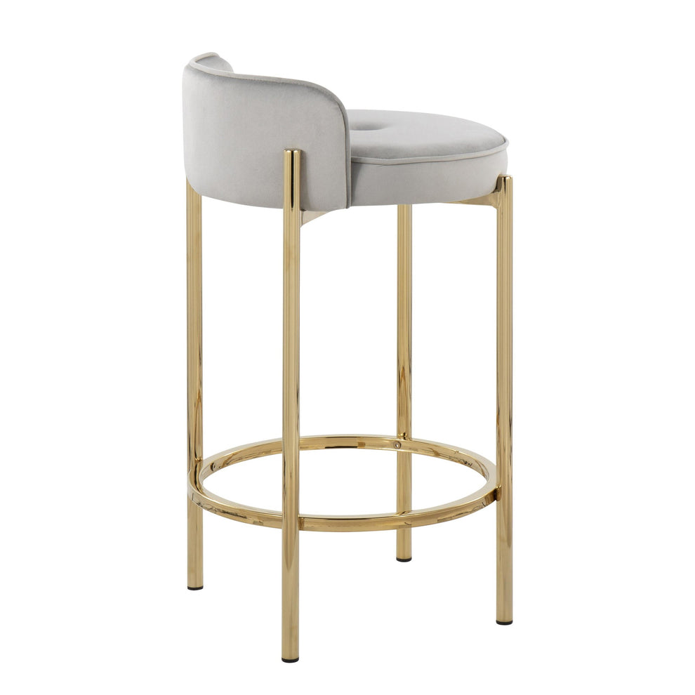 Chloe Contemporary Counter Stool in Gold Metal and Black Faux Leather By LumiSource - Set of 2 | Counter Stools | Modishstore - 15