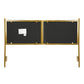 Chloe Contemporary/Glam King Headboard in Gold Steel and Black Velvet By LumiSource | Headboards | Modishstore - 7