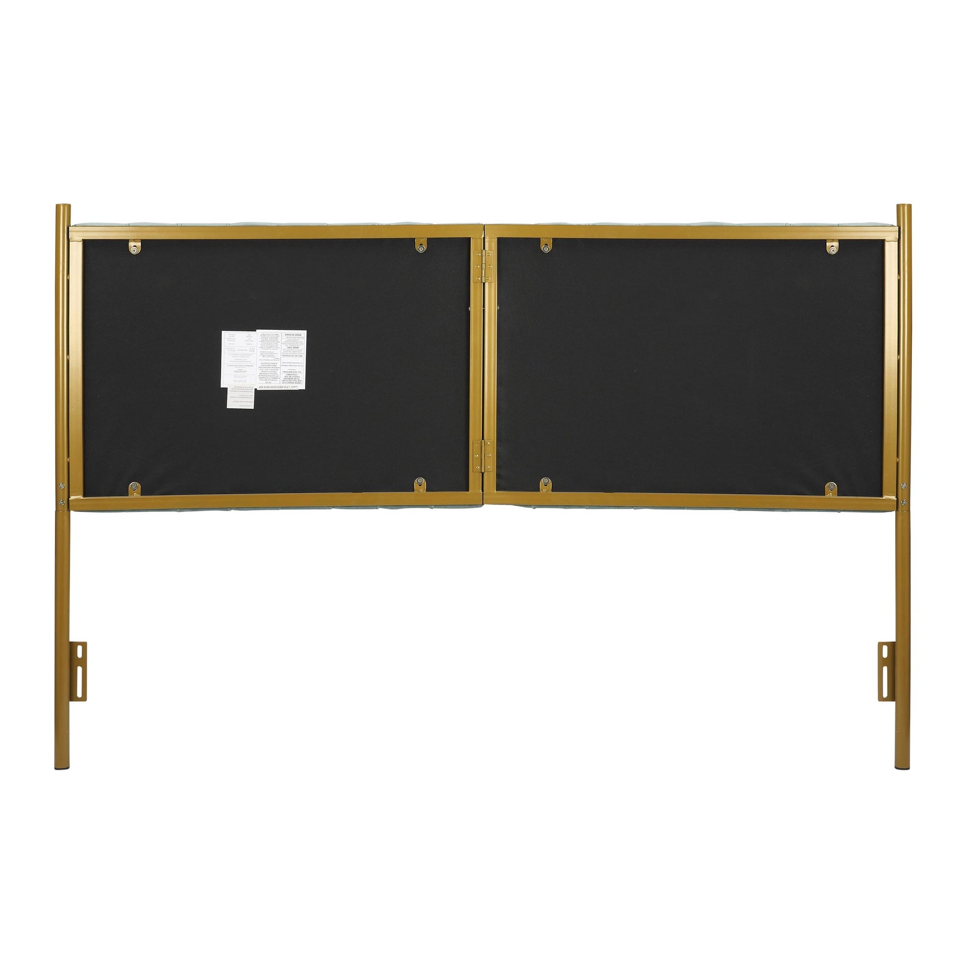 Chloe Contemporary/Glam King Headboard in Gold Steel and Black Velvet By LumiSource | Headboards | Modishstore - 34