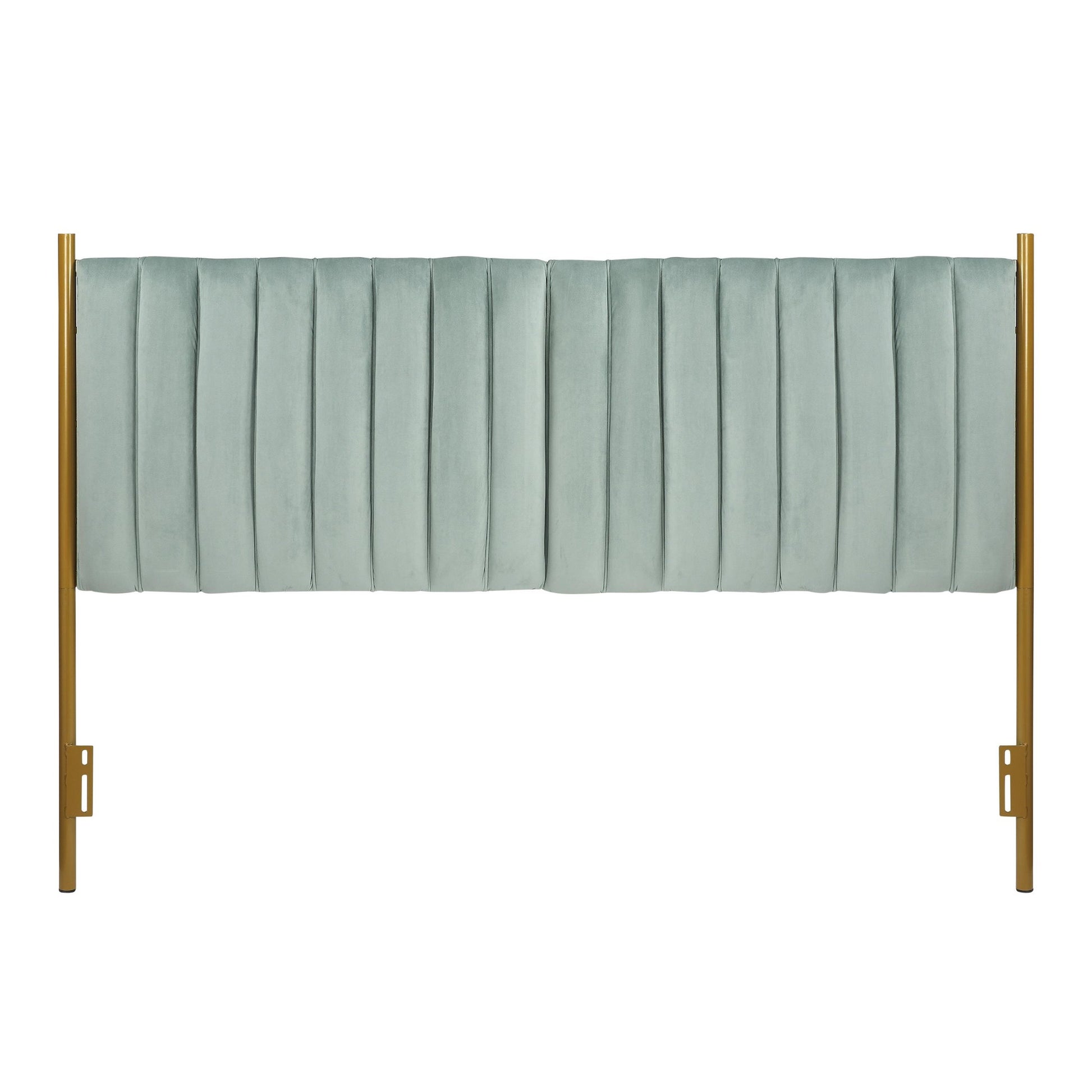Chloe Contemporary/Glam King Headboard in Gold Steel and Black Velvet By LumiSource | Headboards | Modishstore - 35
