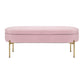 Chloe Contemporary/Glam Storage Bench in Gold Metal and Blush Pink Velvet By LumiSource | Benches | Modishstore - 3