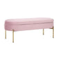Chloe Contemporary/Glam Storage Bench in Gold Metal and Blush Pink Velvet By LumiSource | Benches | Modishstore - 2