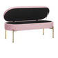 Chloe Contemporary/Glam Storage Bench in Gold Metal and Blush Pink Velvet By LumiSource | Benches | Modishstore - 8
