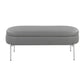Chloe Contemporary/Glam Storage Bench in Chrome Metal and Black Faux Leather By LumiSource | Benches | Modishstore - 16
