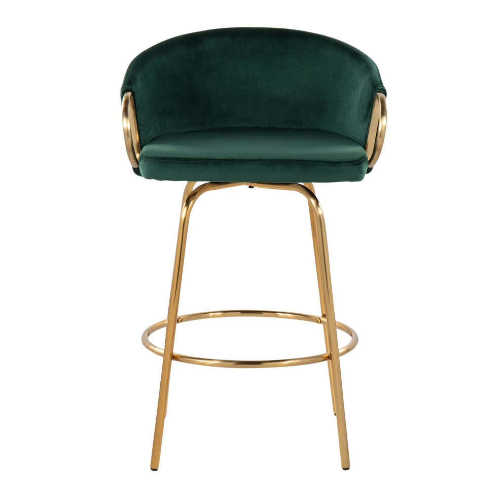 Claire 26" Fixed Height Counter Stool - Set of 2 Green By LumiSource | Counter Stools | Modishstore - 7