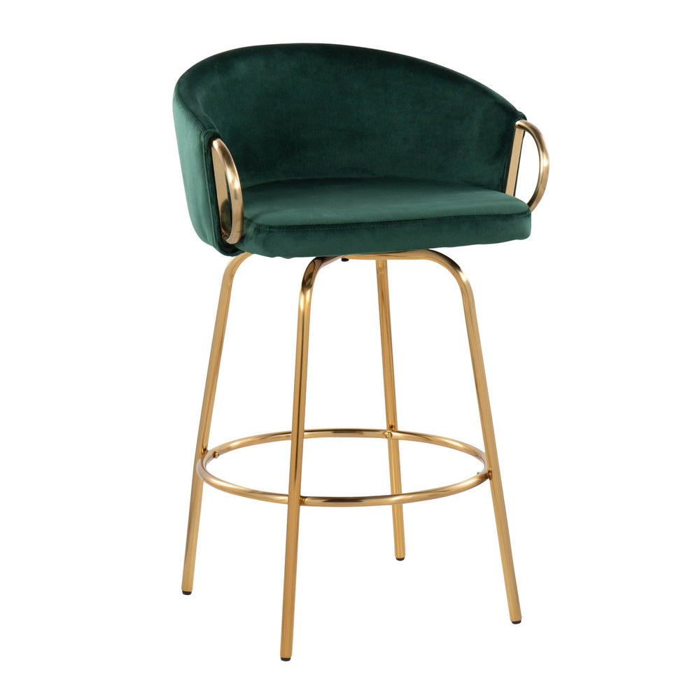 Claire 26" Fixed Height Counter Stool - Set of 2 Green By LumiSource | Counter Stools | Modishstore - 3