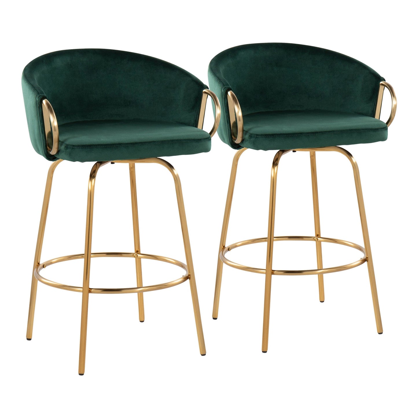 Claire 26" Fixed Height Counter Stool - Set of 2 Green By LumiSource | Counter Stools | Modishstore - 2