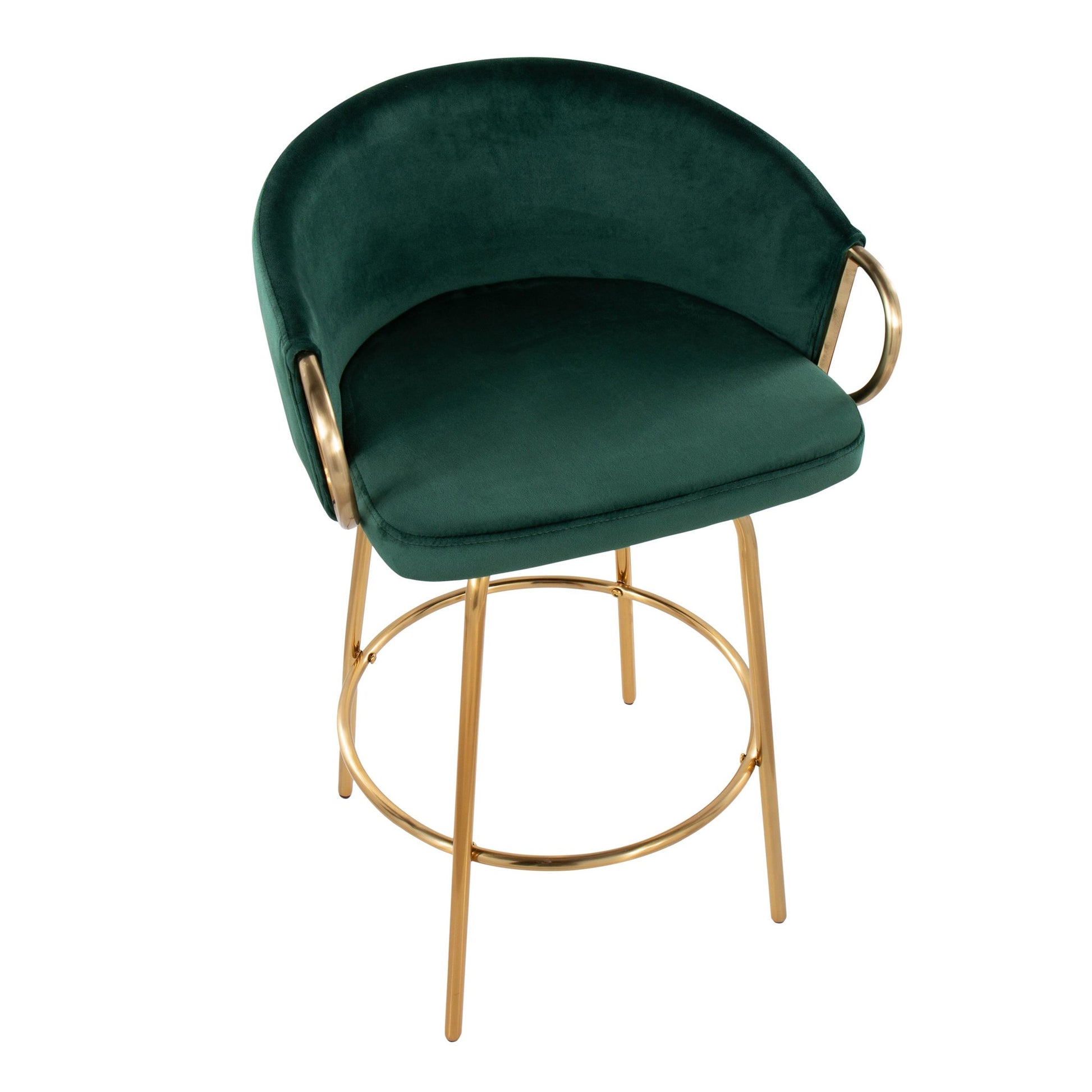 Claire 26" Fixed Height Counter Stool - Set of 2 Green By LumiSource | Counter Stools | Modishstore - 8