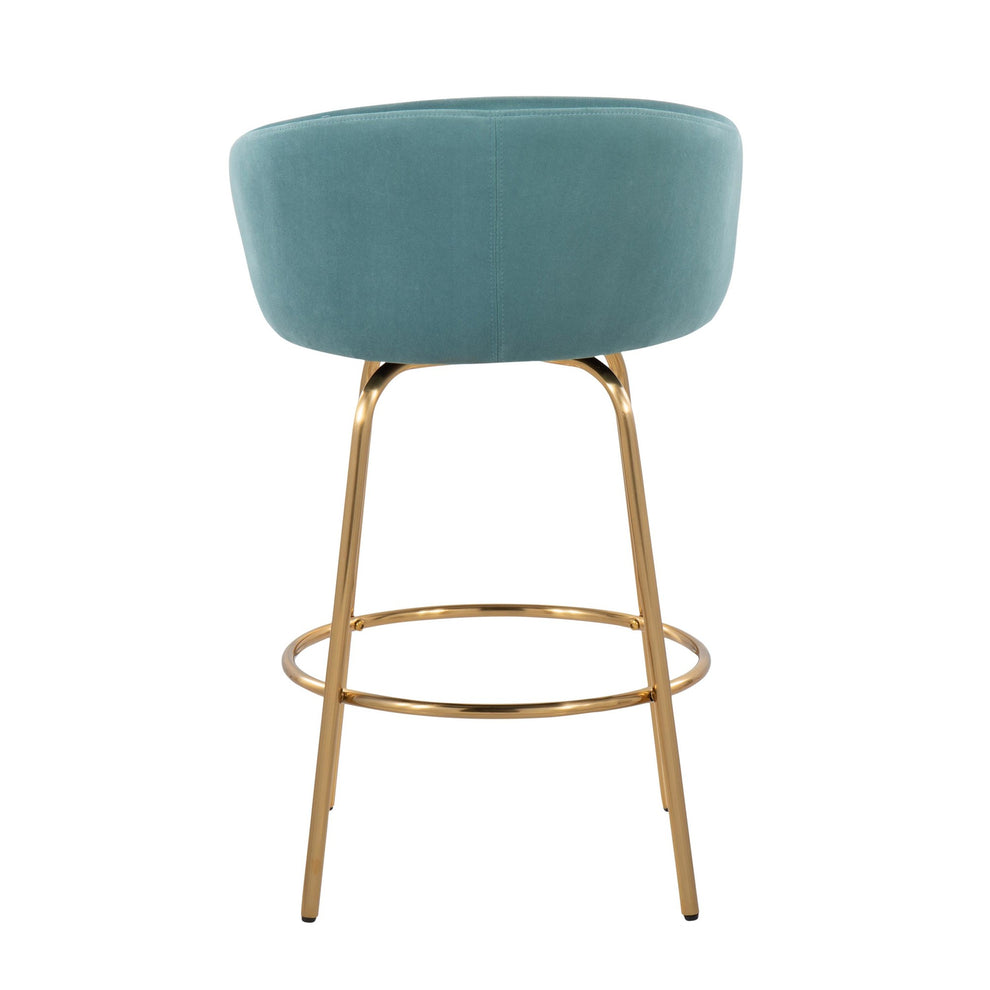 Claire 26" Fixed Height Counter Stool - Set of 2 Green By LumiSource | Counter Stools | Modishstore - 14