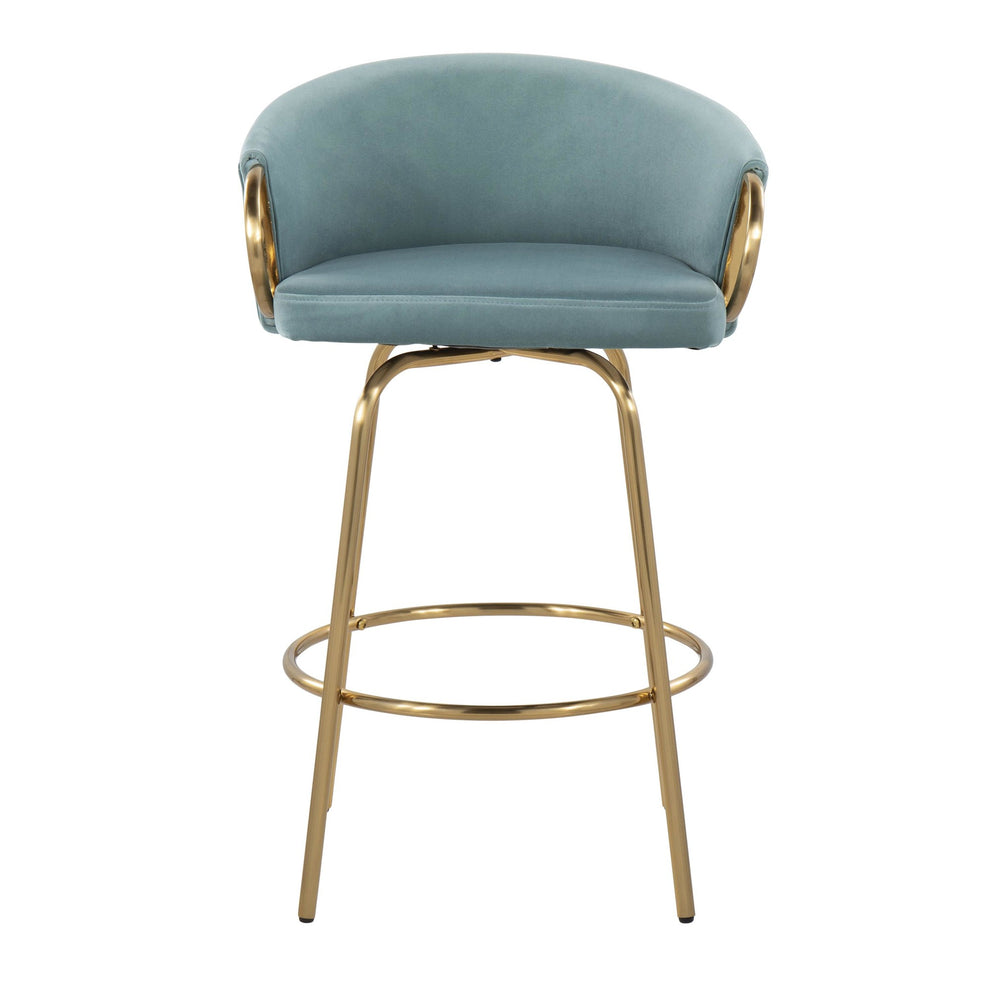 Claire 26" Fixed Height Counter Stool - Set of 2 Green By LumiSource | Counter Stools | Modishstore - 15