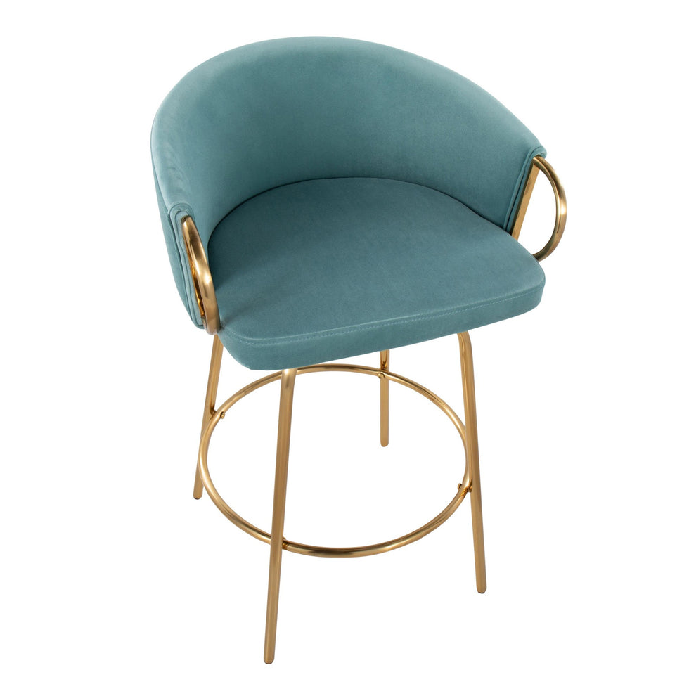 Claire 26" Fixed Height Counter Stool - Set of 2 Green By LumiSource | Counter Stools | Modishstore - 16