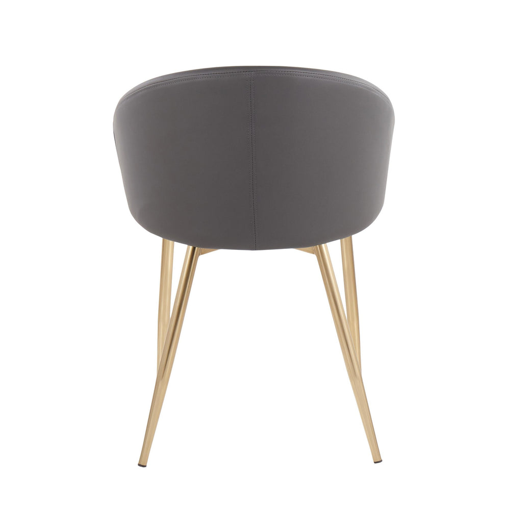 Claire Contemporary/Glam Chair in Gold Metal and Black Faux Leather By LumiSource - Set of 2 | Dining Chairs | Modishstore - 22