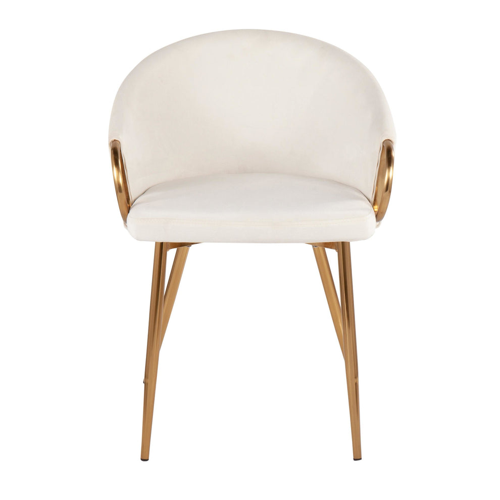Claire Contemporary/Glam Chair in Gold Metal and Black Velvet By LumiSource - Set of 2 | Dining Chairs | Modishstore - 13