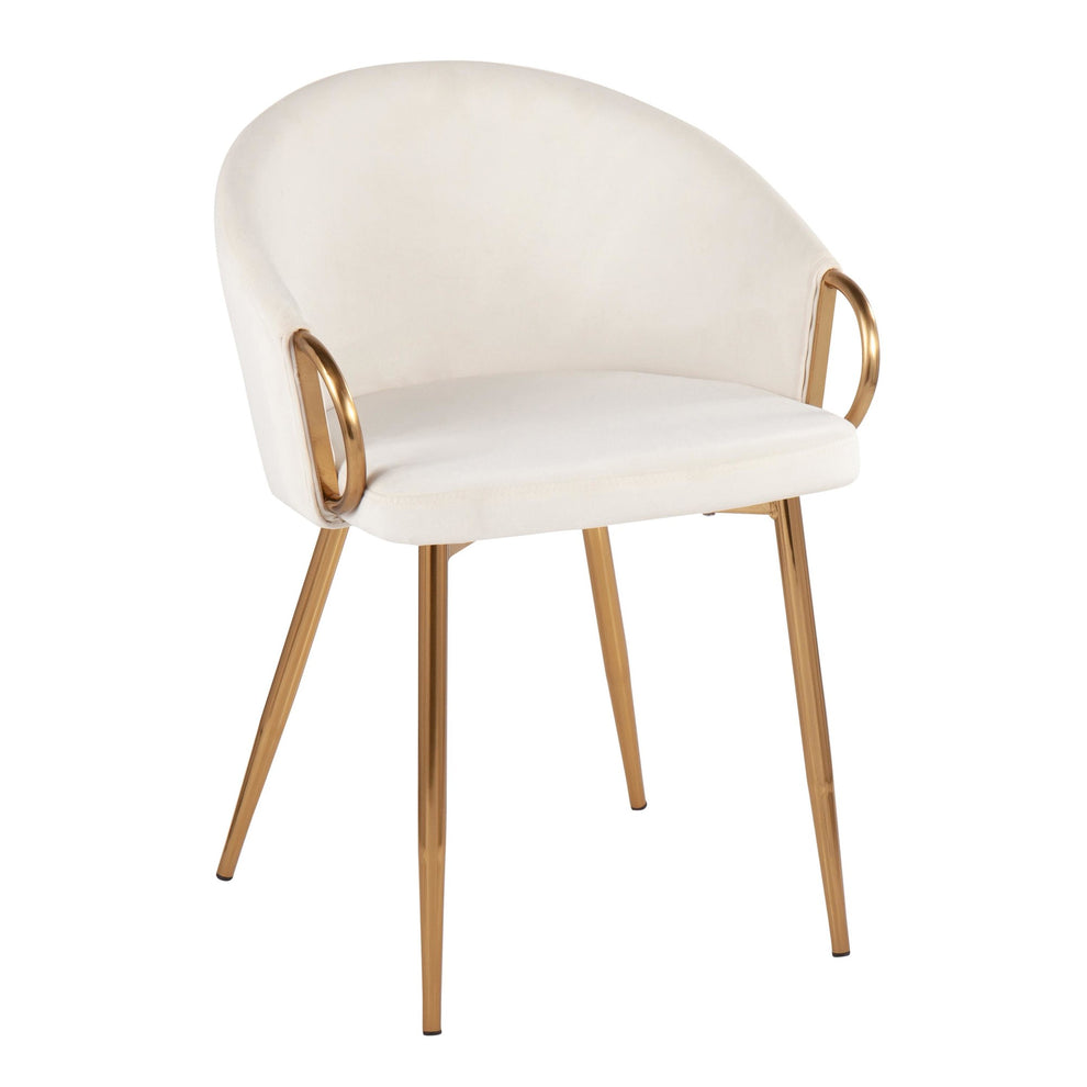 Claire Contemporary/Glam Chair in Gold Metal and Black Velvet By LumiSource - Set of 2 | Dining Chairs | Modishstore - 18