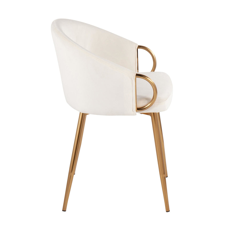Claire Contemporary/Glam Chair in Gold Metal and Black Velvet By LumiSource - Set of 2 | Dining Chairs | Modishstore - 19