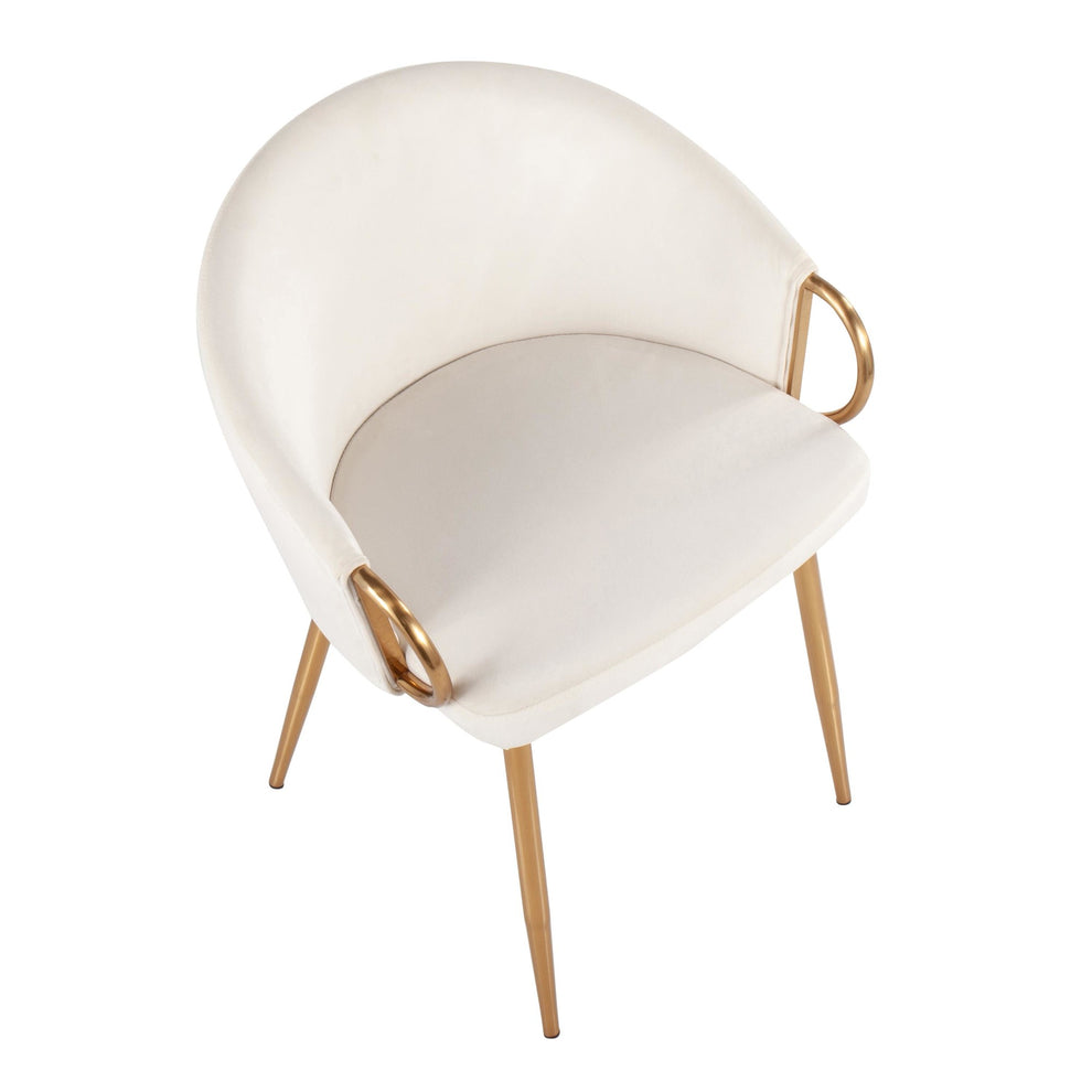 Claire Contemporary/Glam Chair in Gold Metal and Black Velvet By LumiSource - Set of 2 | Dining Chairs | Modishstore - 14