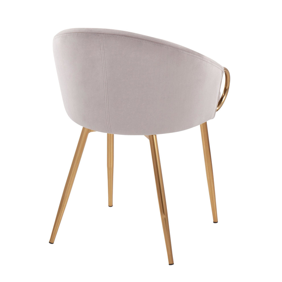 Claire Contemporary/Glam Chair in Gold Metal and Black Velvet By LumiSource - Set of 2 | Dining Chairs | Modishstore - 30