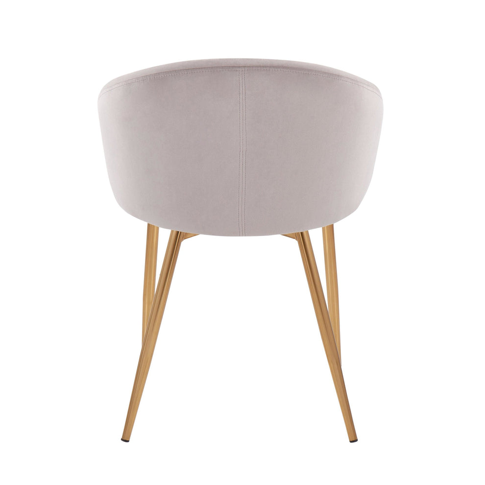 Claire Contemporary/Glam Chair in Gold Metal and Black Velvet By LumiSource - Set of 2 | Dining Chairs | Modishstore - 31
