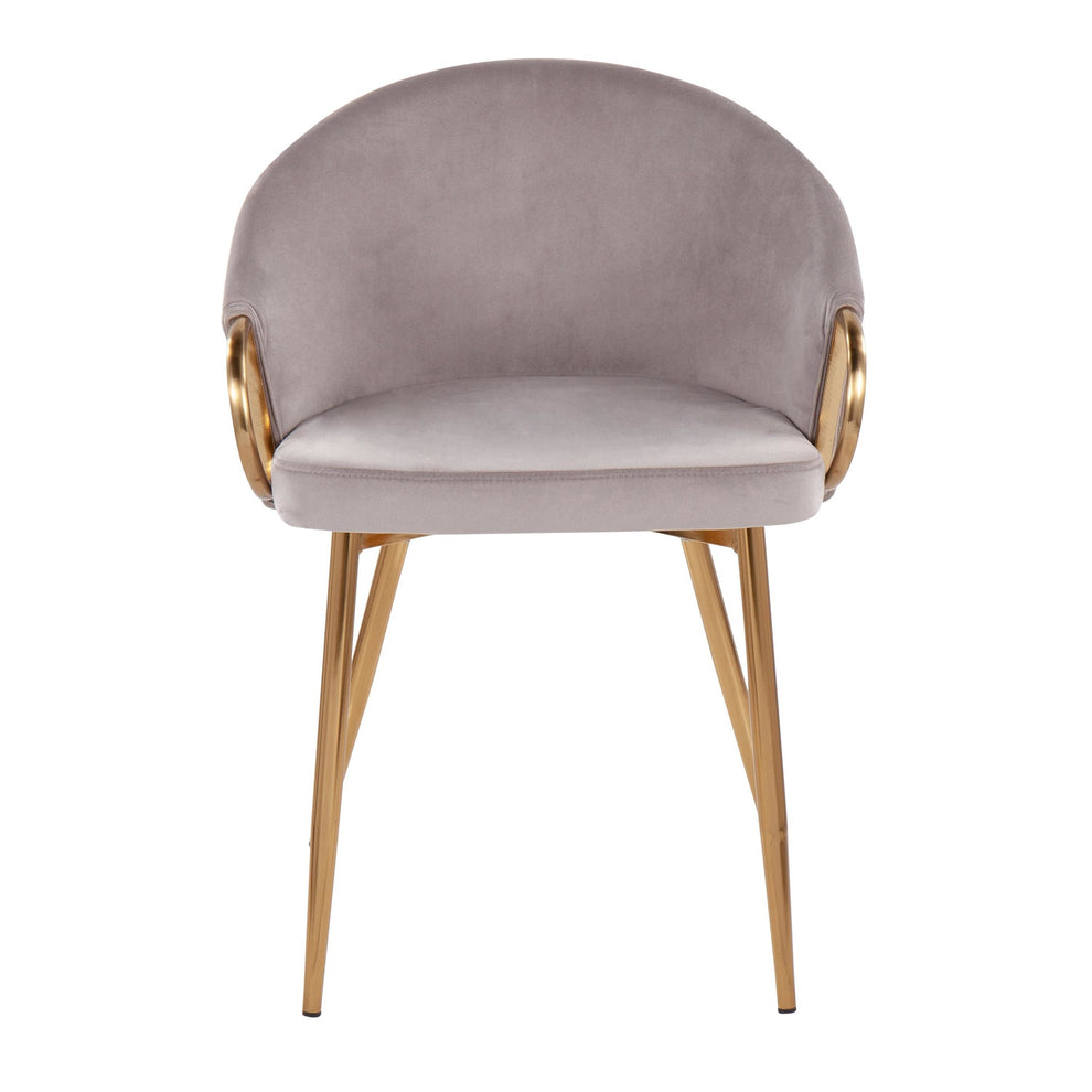 Claire Contemporary/Glam Chair in Gold Metal and Black Velvet By LumiSource - Set of 2 | Dining Chairs | Modishstore - 23