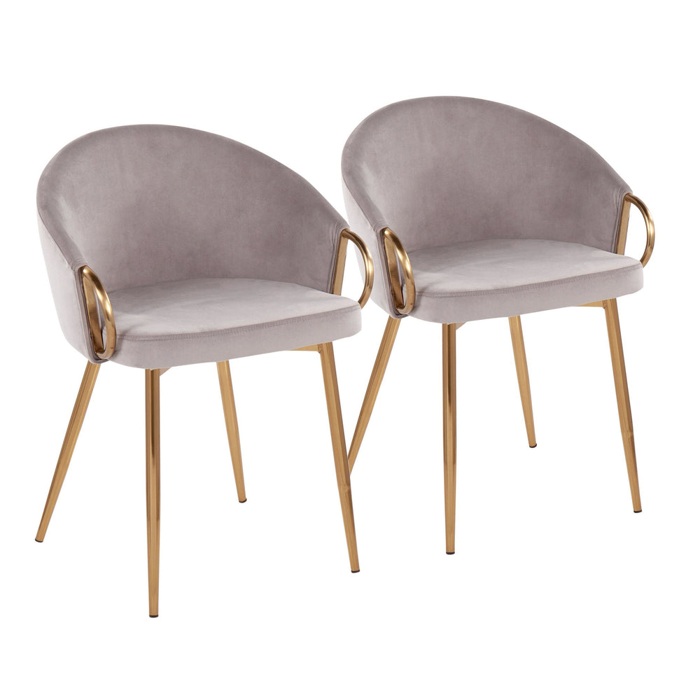 Claire Contemporary/Glam Chair in Gold Metal and Black Velvet By LumiSource - Set of 2 | Dining Chairs | Modishstore - 22