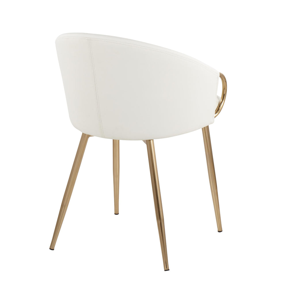 Claire Contemporary/Glam Chair in Gold Metal and Black Faux Leather By LumiSource - Set of 2 | Dining Chairs | Modishstore - 32