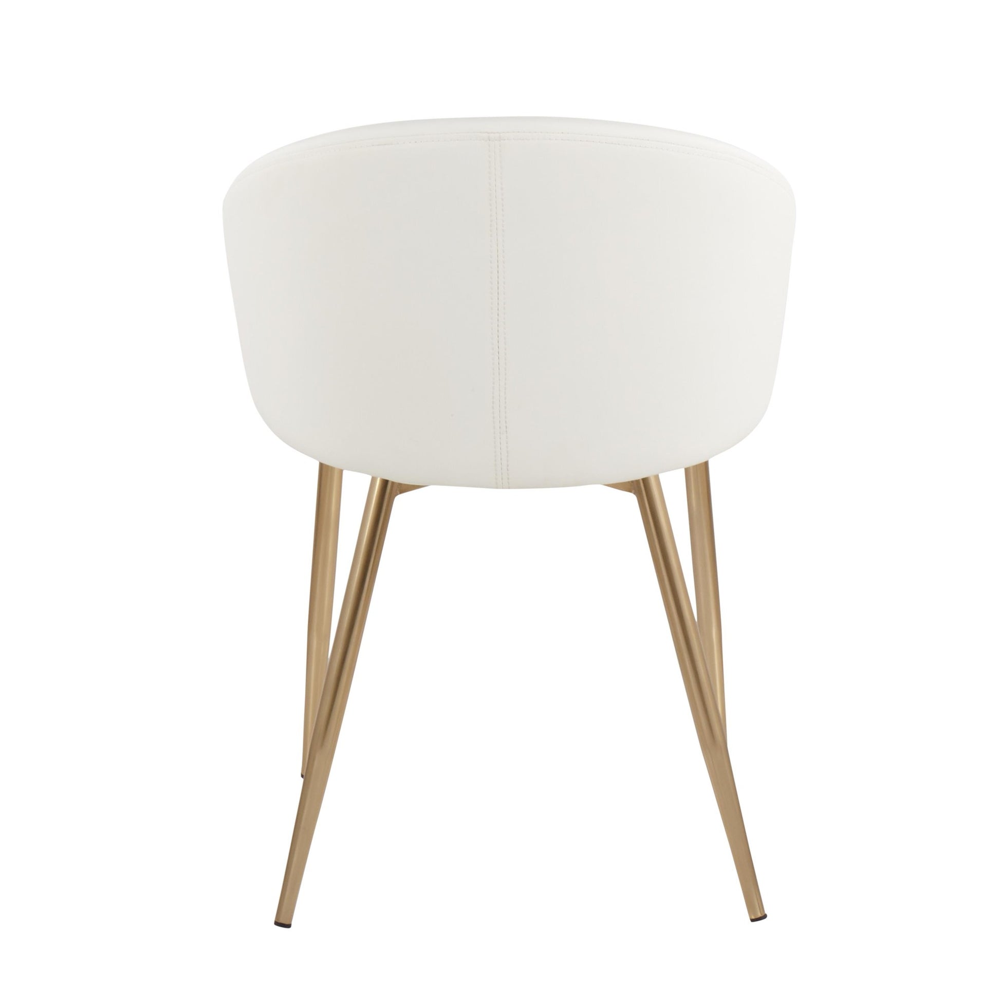 Claire Contemporary/Glam Chair in Gold Metal and Black Faux Leather By LumiSource - Set of 2 | Dining Chairs | Modishstore - 33