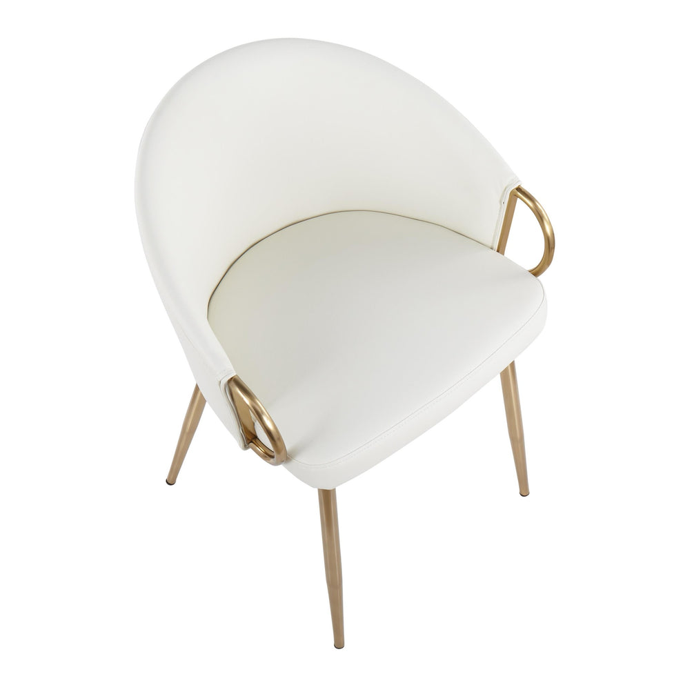 Claire Contemporary/Glam Chair in Gold Metal and Black Faux Leather By LumiSource - Set of 2 | Dining Chairs | Modishstore - 25