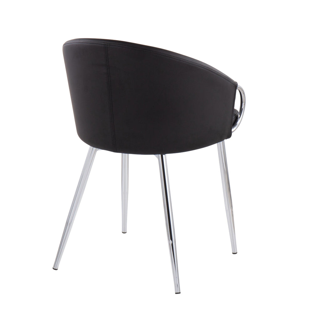 Claire Contemporary/Glam Chair in Gold Metal and Black Faux Leather By LumiSource - Set of 2 | Dining Chairs | Modishstore - 43