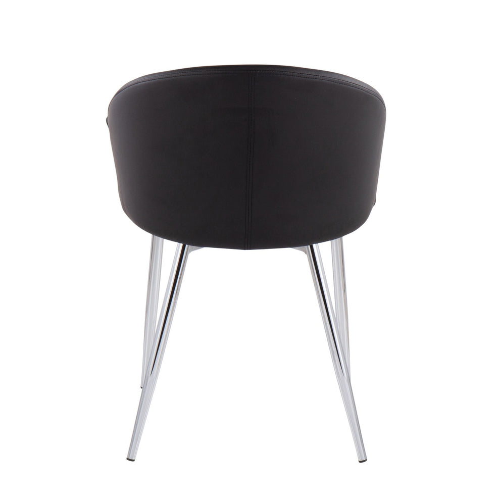 Claire Contemporary/Glam Chair in Gold Metal and Black Faux Leather By LumiSource - Set of 2 | Dining Chairs | Modishstore - 44