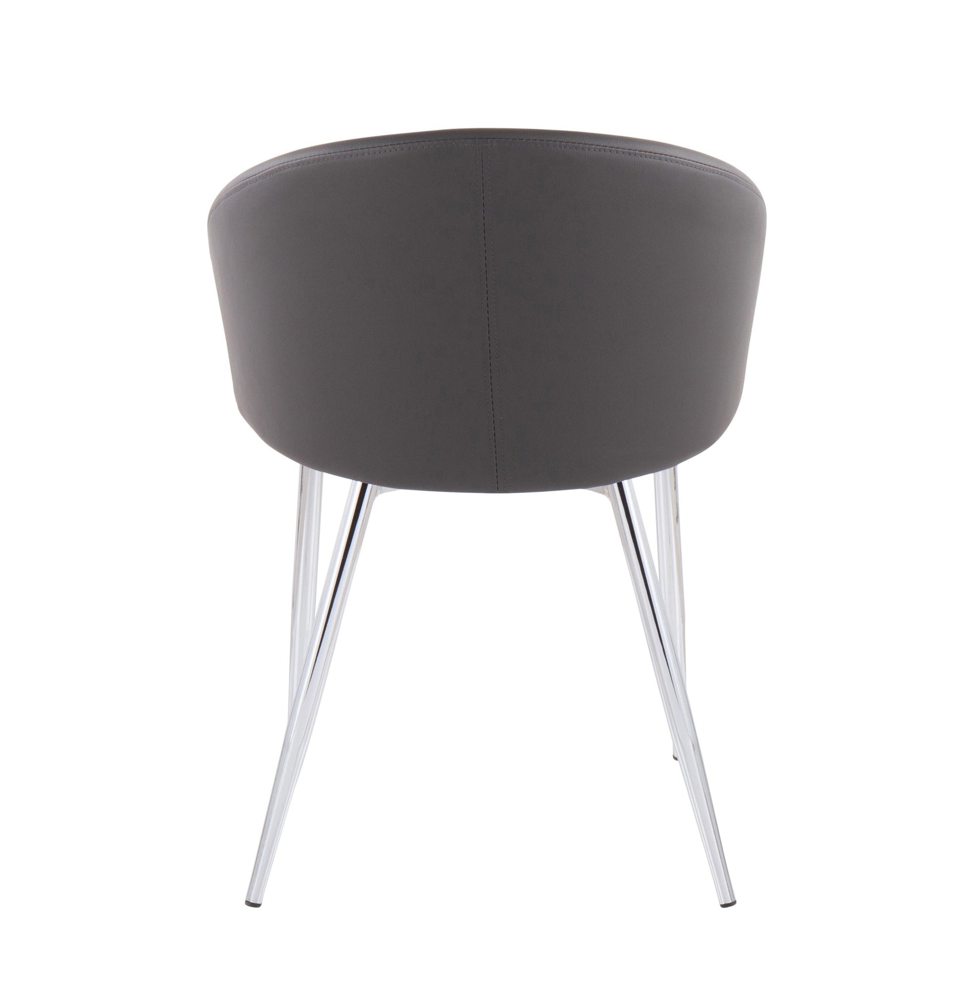 Claire Contemporary/Glam Chair in Gold Metal and Black Faux Leather By LumiSource - Set of 2 | Dining Chairs | Modishstore - 55