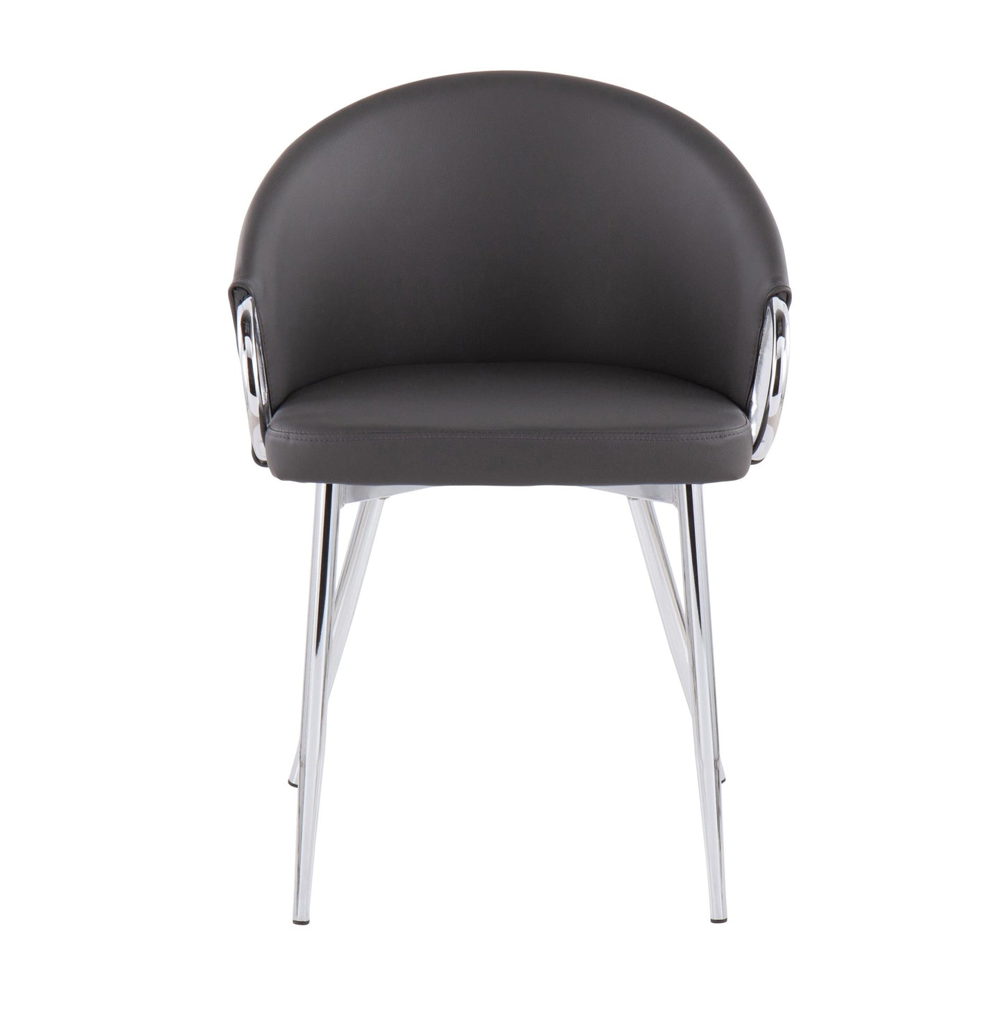 Claire Contemporary/Glam Chair in Gold Metal and Black Faux Leather By LumiSource - Set of 2 | Dining Chairs | Modishstore - 46