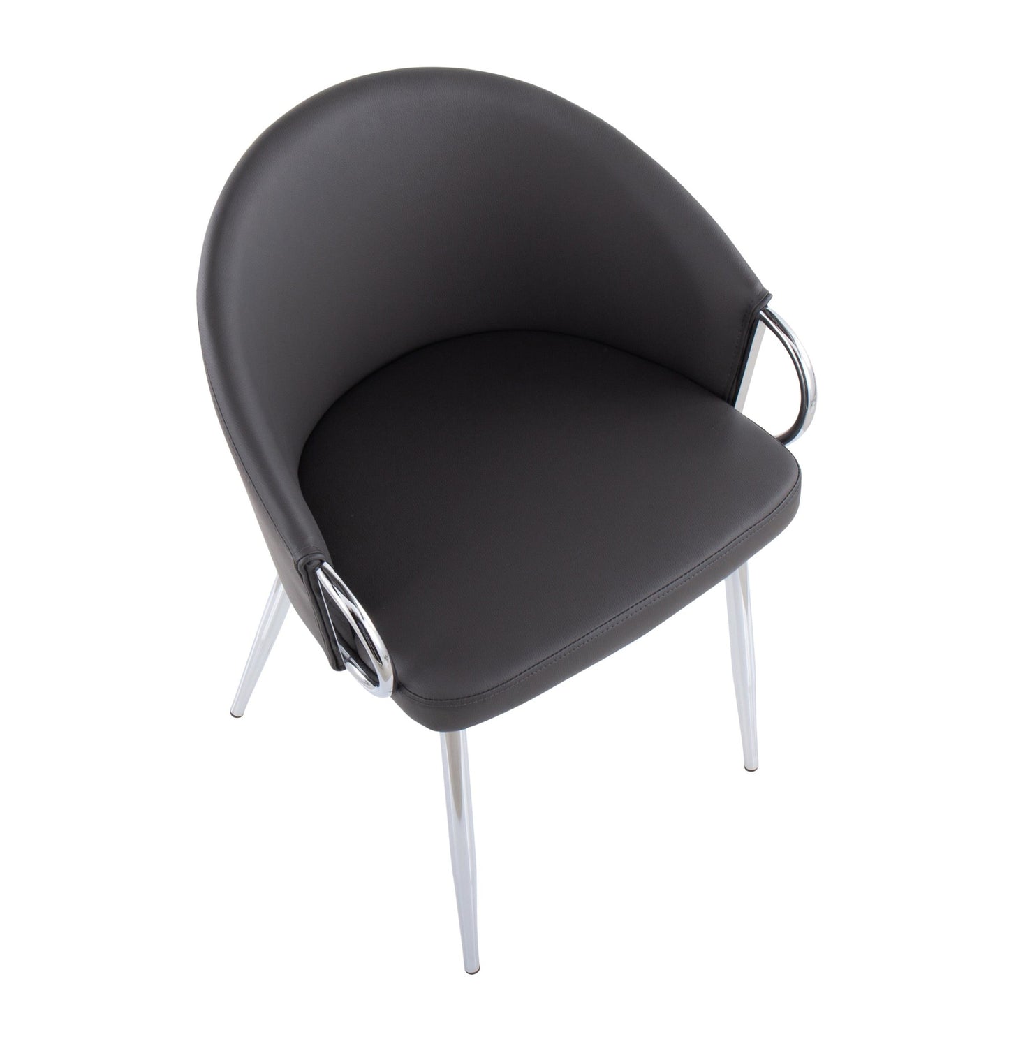 Claire Contemporary/Glam Chair in Gold Metal and Black Faux Leather By LumiSource - Set of 2 | Dining Chairs | Modishstore - 47