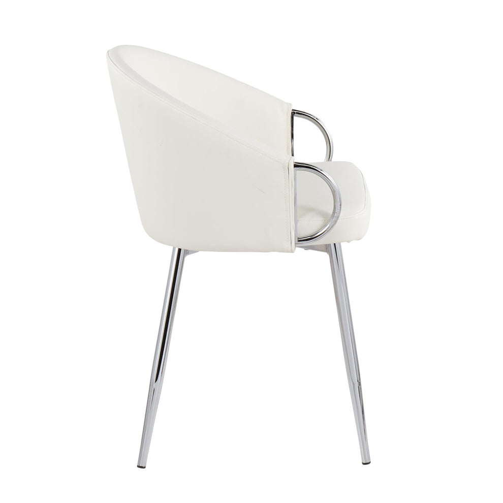 Claire Contemporary/Glam Chair in Gold Metal and Black Faux Leather By LumiSource - Set of 2 | Dining Chairs | Modishstore - 64