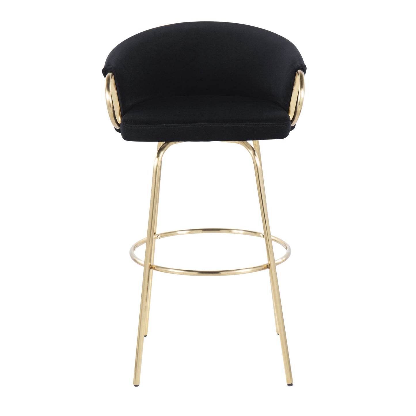 Claire Contemporary/Glam 30" Fixed-Height Bar Stool with Gold Metal Legs By LumiSource - Set of 2 | Bar Stools | Modishstore - 2