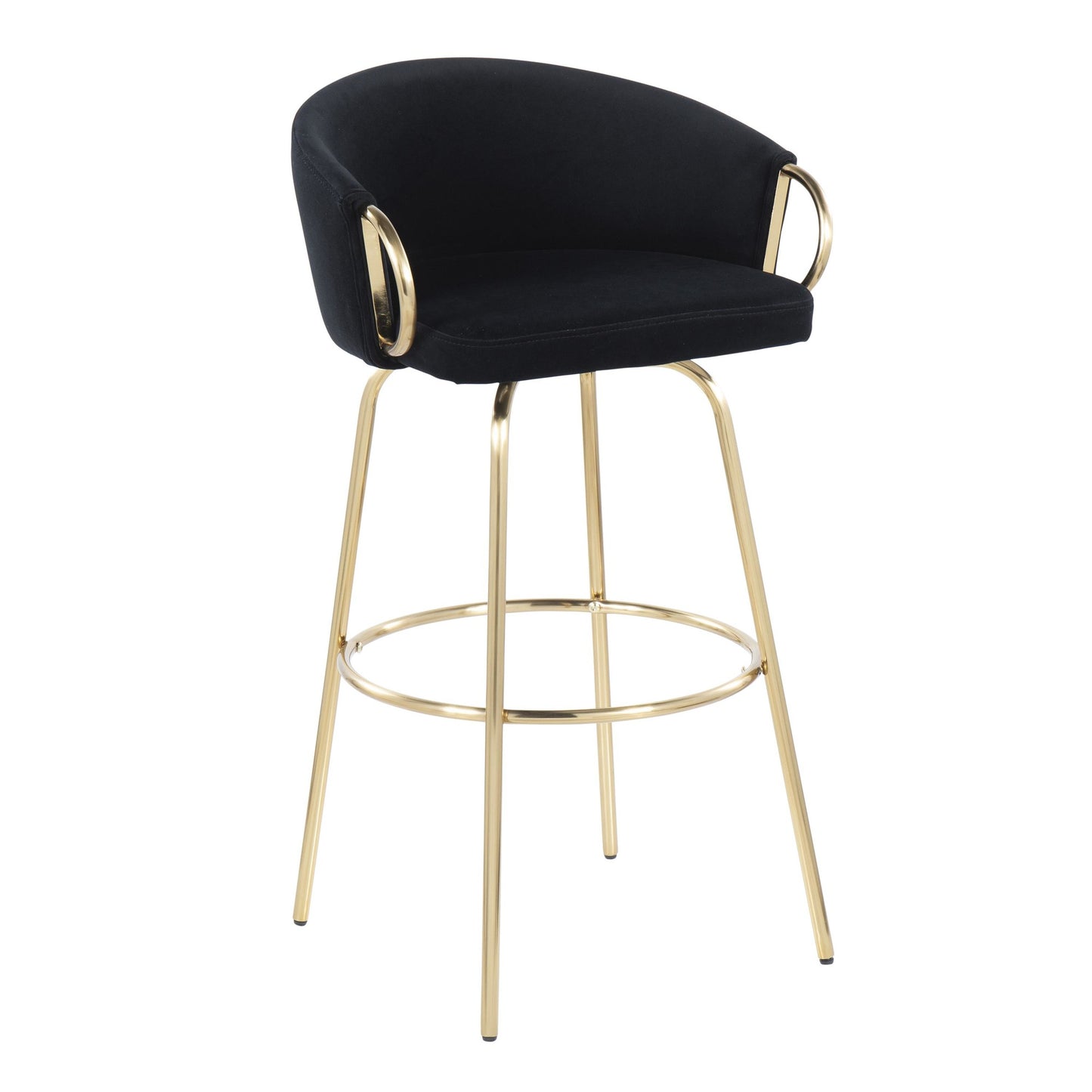 Claire Contemporary/Glam 30" Fixed-Height Bar Stool with Gold Metal Legs By LumiSource - Set of 2 | Bar Stools | Modishstore - 5