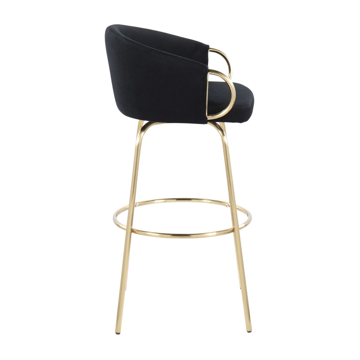 Claire Contemporary/Glam 30" Fixed-Height Bar Stool with Gold Metal Legs By LumiSource - Set of 2 | Bar Stools | Modishstore - 6