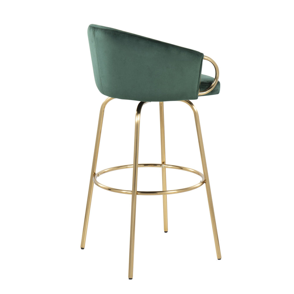 Claire Contemporary/Glam 30" Fixed-Height Bar Stool with Gold Metal Legs By LumiSource - Set of 2 | Bar Stools | Modishstore - 15