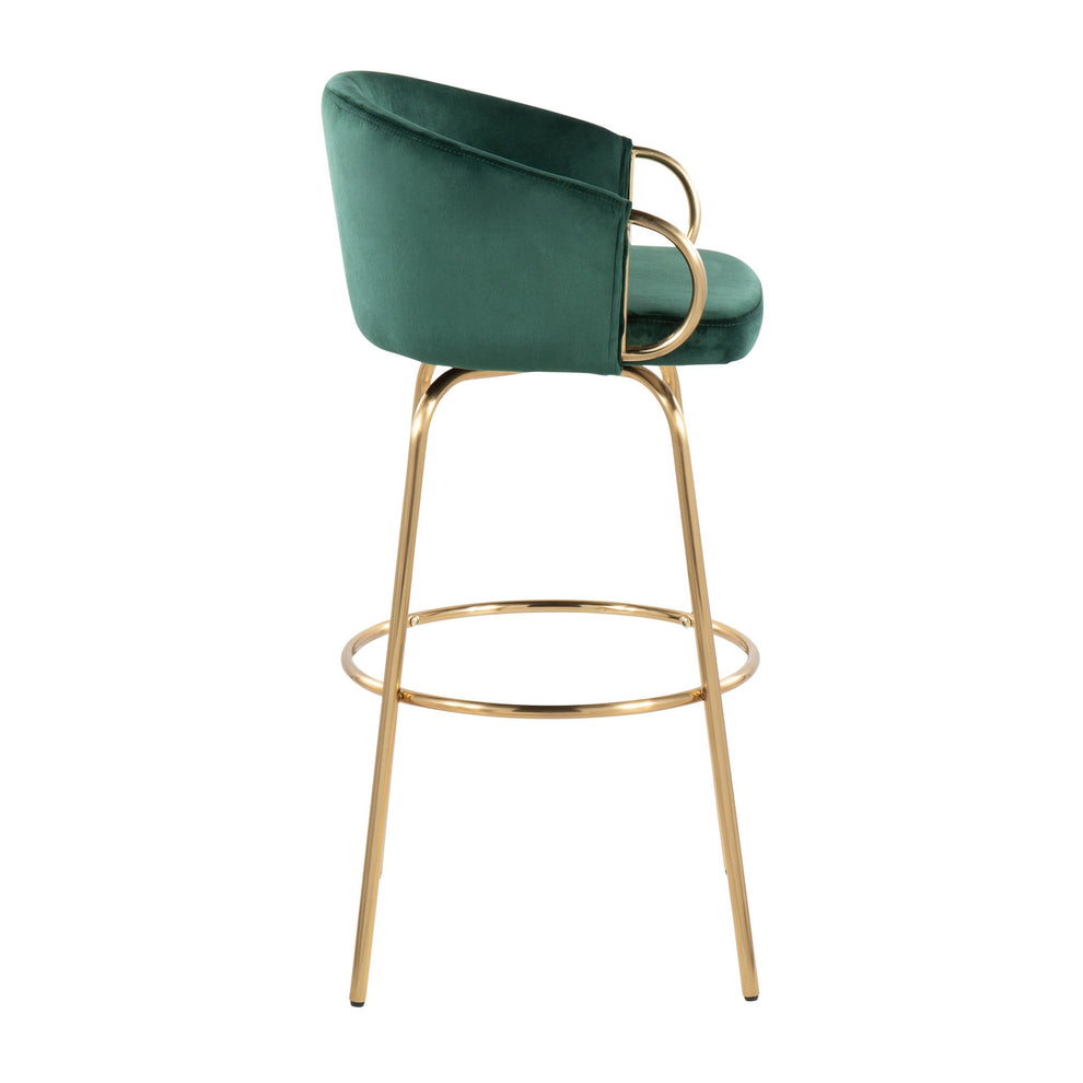 Claire Contemporary/Glam 30" Fixed-Height Bar Stool with Gold Metal Legs By LumiSource - Set of 2 | Bar Stools | Modishstore - 14