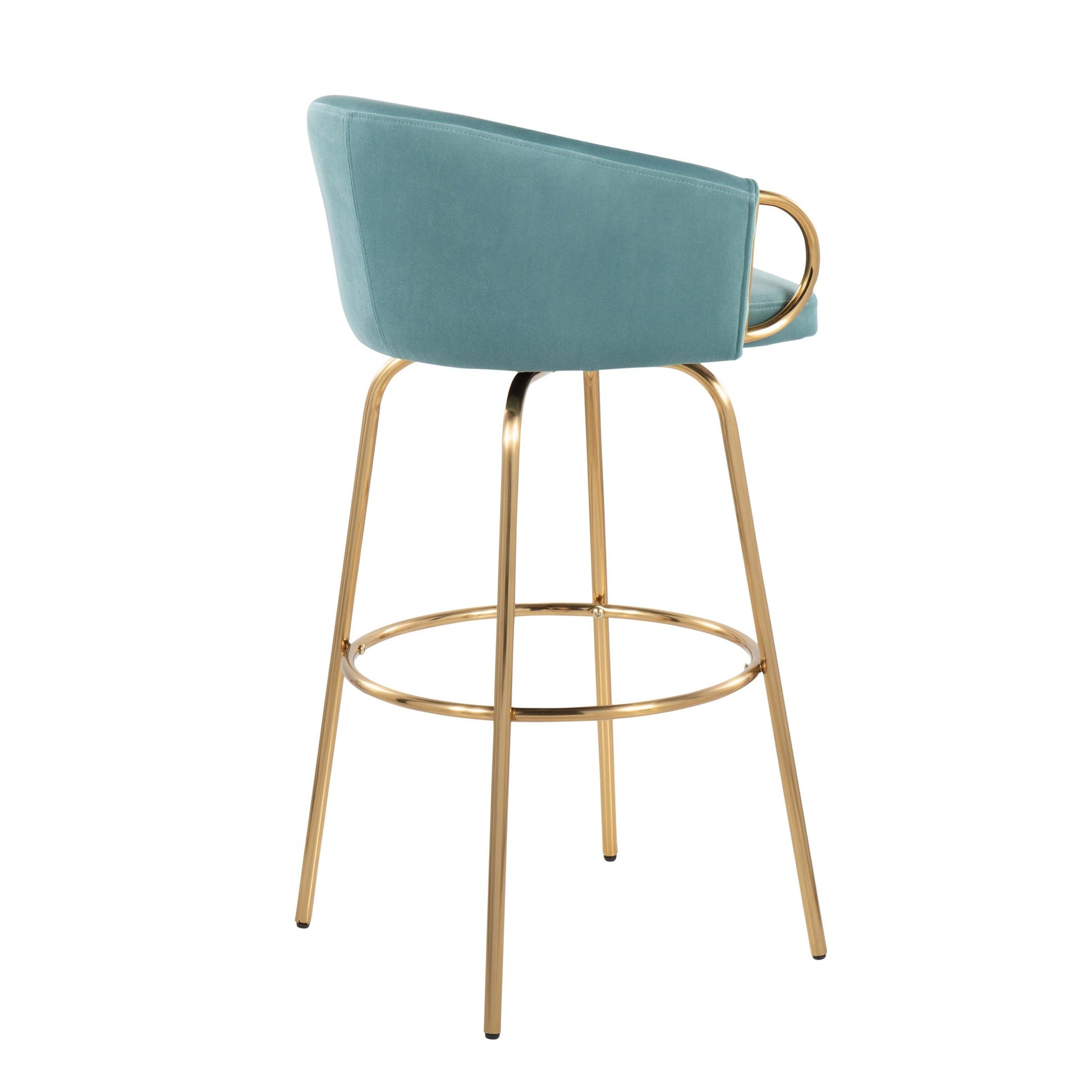 Claire Contemporary/Glam 30" Fixed-Height Bar Stool with Gold Metal Legs By LumiSource - Set of 2 | Bar Stools | Modishstore - 23
