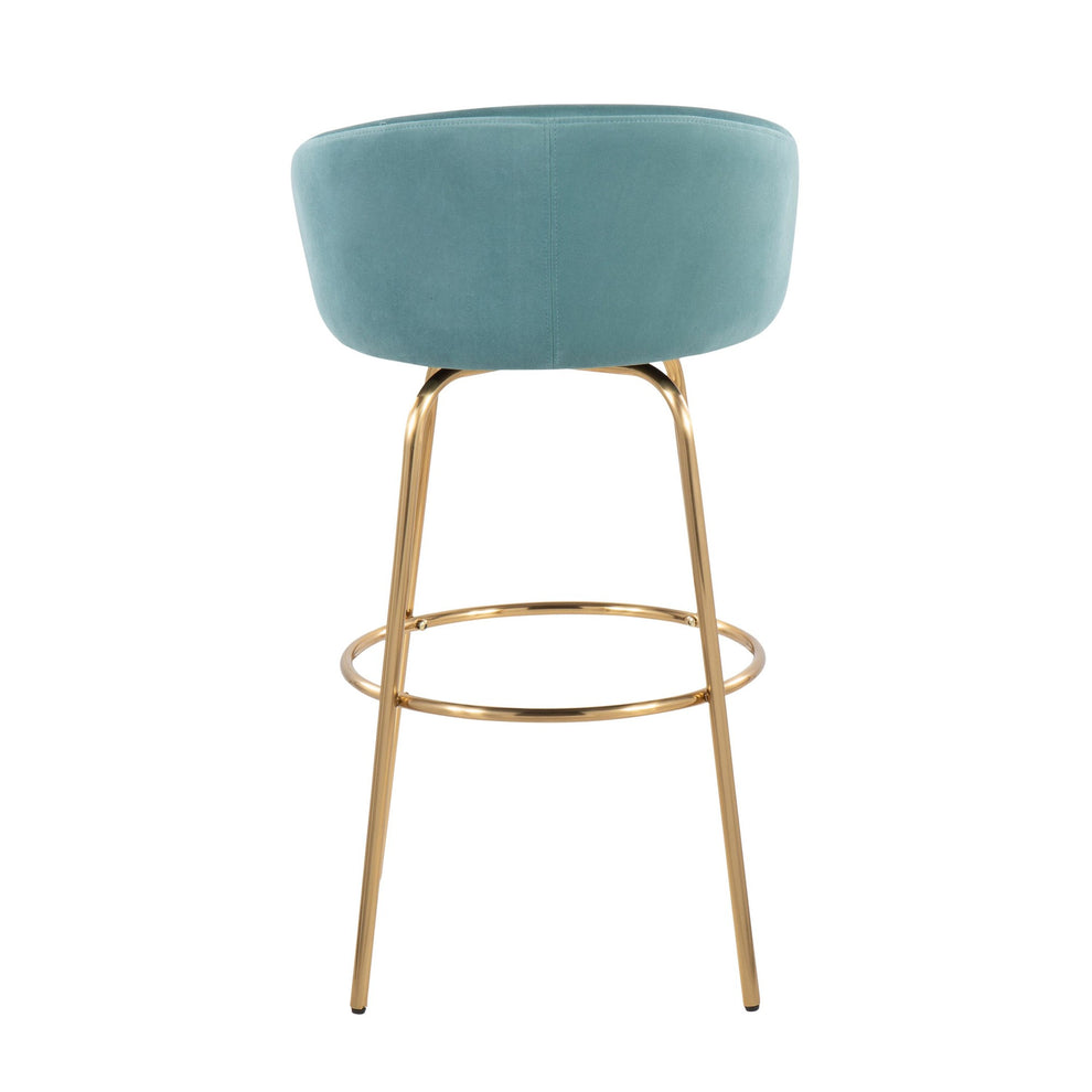 Claire Contemporary/Glam 30" Fixed-Height Bar Stool with Gold Metal Legs By LumiSource - Set of 2 | Bar Stools | Modishstore - 24