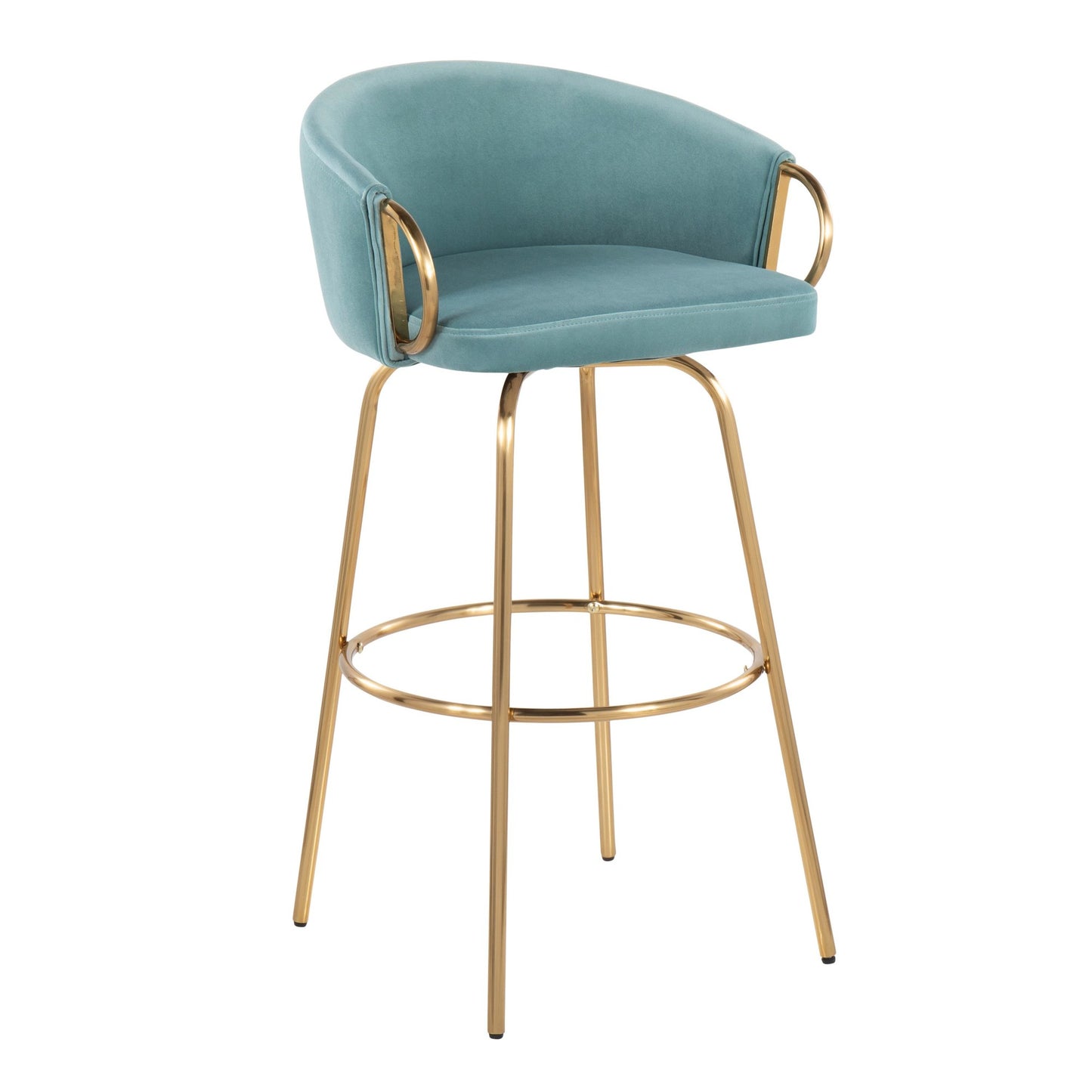 Claire Contemporary/Glam 30" Fixed-Height Bar Stool with Gold Metal Legs By LumiSource - Set of 2 | Bar Stools | Modishstore - 21