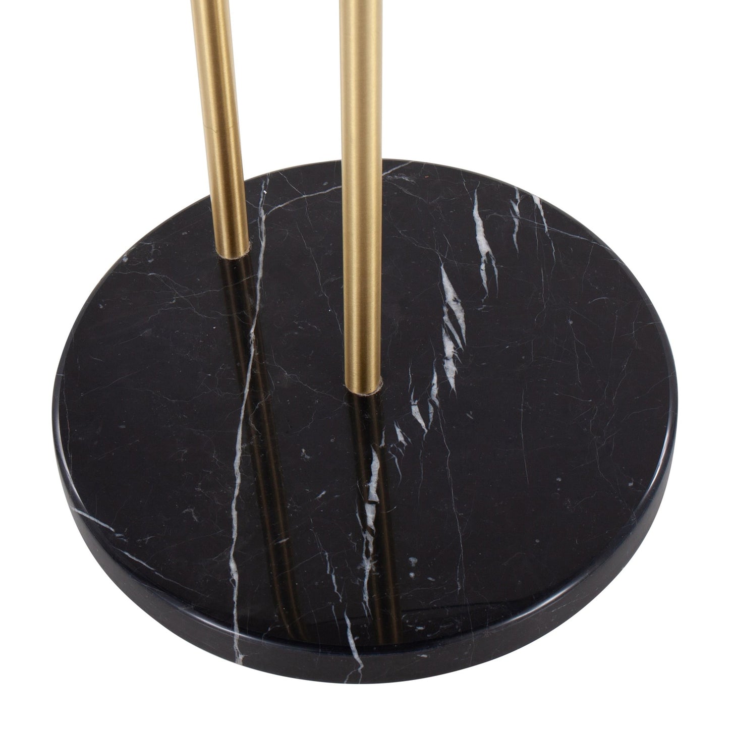 Claire Contemporary/Glam Side Table in Black Marble and Gold Steel with Clear Glass Top By LumiSource | Side Tables | Modishstore - 3