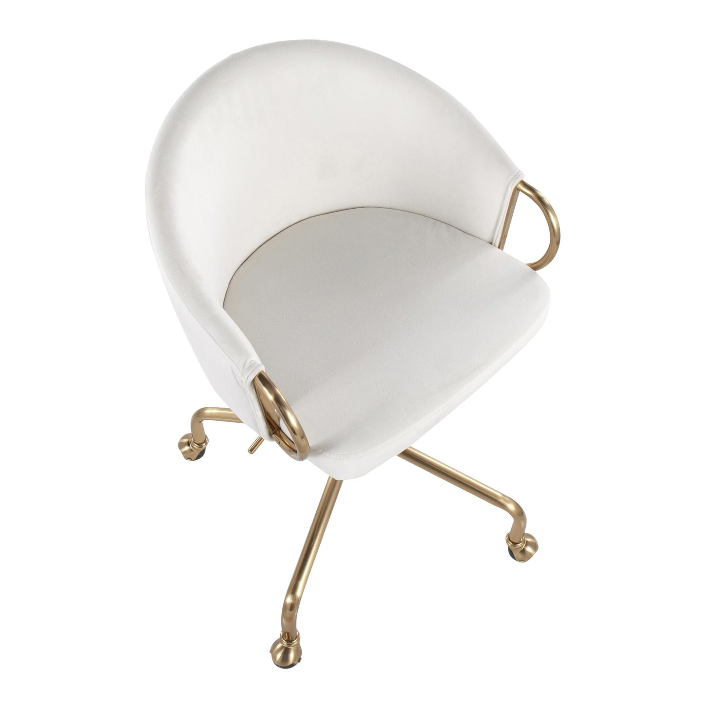 Claire Contemporary/Glam Task Chair in Gold Metal and Black Velvet By LumiSource | Office Chairs | Modishstore - 9