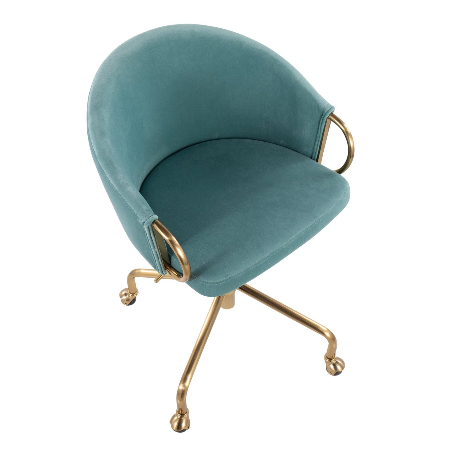 Claire Contemporary/Glam Task Chair in Gold Metal and Black Velvet By LumiSource | Office Chairs | Modishstore - 16