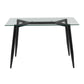Clara Contemporary Table in Black Metal with Clear Tempered Glass Top By LumiSource | Dining Tables | Modishstore - 6
